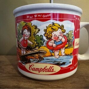 Campbell's Vintage Style Mug with Cartoon Design w/ summer & spring scene